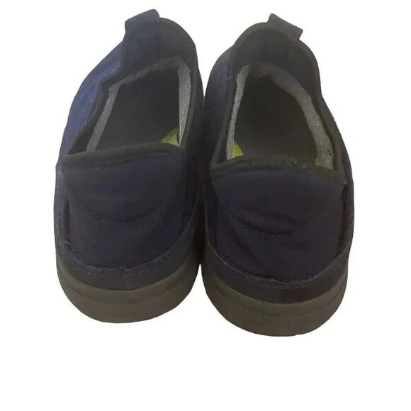 FLORSHEIM SPORTIE  Leather Textile Wool Moc Toe Slip On SHOE MENS NAVY BLUE 10 - Picture 9 of 10